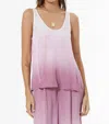 Young Fabulous & Broke Nari Tank Top In Cosmetic Pink Ombre Wash In Purple