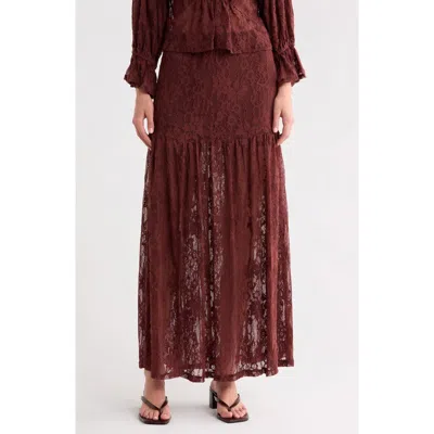 Young Fabulous & Broke Young, Fabulous & Broke Nima Lace Maxi Skirt In Brown