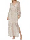 Young Fabulous & Broke Olina V-neck Maxi Dress In Dune Shell Print In Neutral