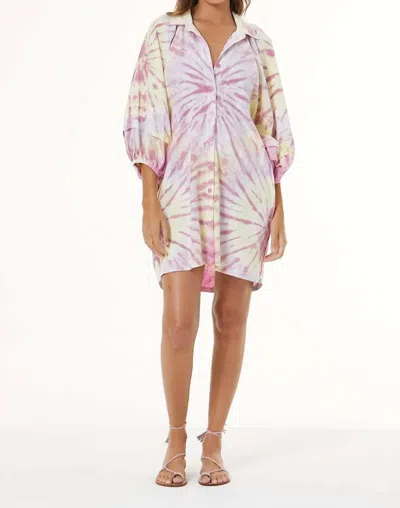Young Fabulous & Broke Sailboat Shirt Dress In Bordeaux Venus In White