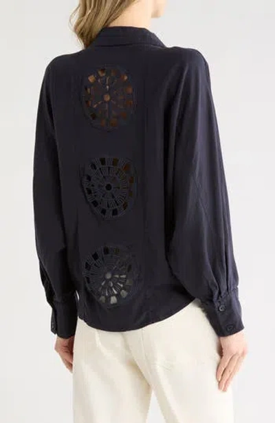 Young Fabulous & Broke Young, Fabulous & Broke Sea Star Linen Blend Shirt In Black