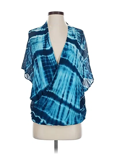 Pre-owned Young Fabulous & Broke Short Sleeve Blouse In Blue