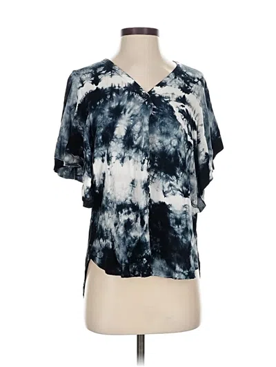 Pre-owned Young Fabulous & Broke Short Sleeve Blouse In Blue