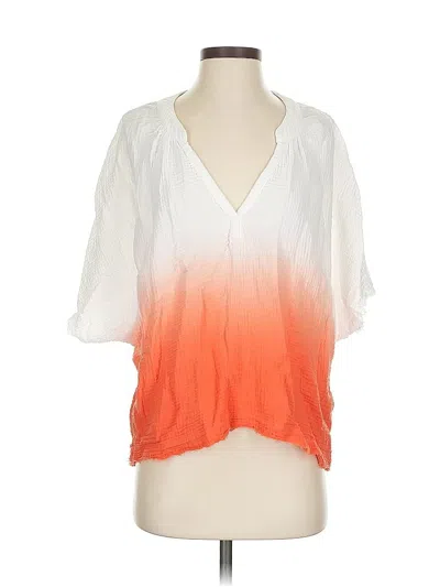 Pre-owned Young Fabulous & Broke Short Sleeve Blouse In Orange
