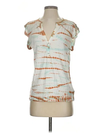 Pre-owned Young Fabulous & Broke Short Sleeve Henley Shirt In White