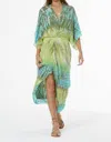 Young Fabulous & Broke Siren Chiffon Dress In Aquatic Gaia Wash In Green