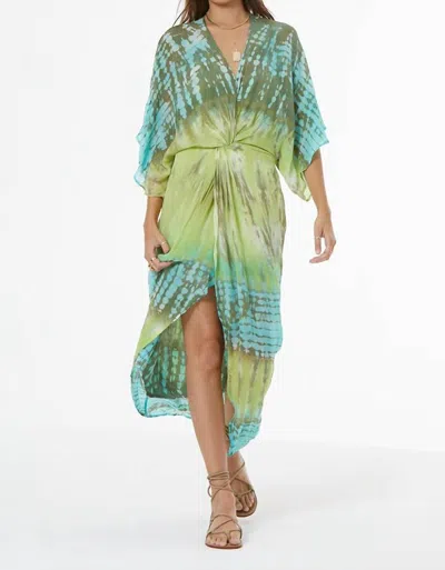 Young Fabulous & Broke Siren Chiffon Dress In Aquatic Gaia Wash In Green