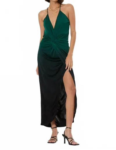 Young Fabulous & Broke Siren Jersey Slip Dress In Black Ombre In Green