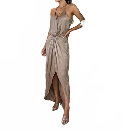Young Fabulous & Broke Siren Slip Dress In Shitake In Gray