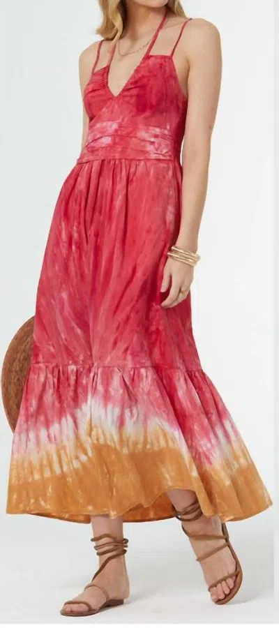 Young Fabulous & Broke Tally Maxi Dress In Red Fuchsia Mountain Wash In Pink