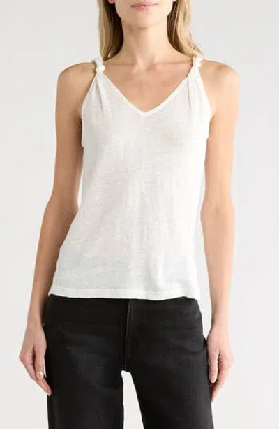 Young Fabulous & Broke Young, Fabulous & Broke Tamar V-neck Linen Tank In White