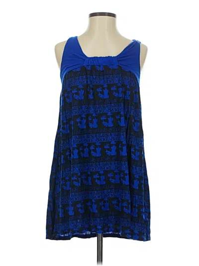 Pre-owned Young Fabulous & Broke Tank Top Blue Strapless Neckline Tops