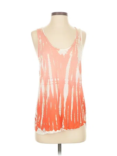 Pre-owned Young Fabulous & Broke Tank Top Orange Plunge Neckline Tops