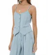 Young Fabulous & Broke Tate Tailored Vest In Indigo Pale Blue In Blue