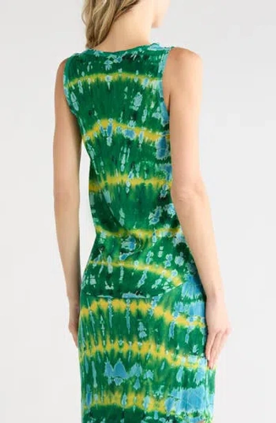 Young Fabulous & Broke Young, Fabulous & Broke The Harlow Tie Dye Satin Tank In Green