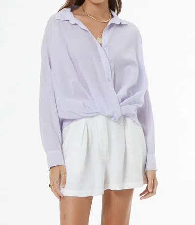 Young Fabulous & Broke Tourist Voile Top In Dusty Iris Calico Wash In Blue