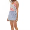 Young Fabulous & Broke Utility Denim Skort In Ice In Multi