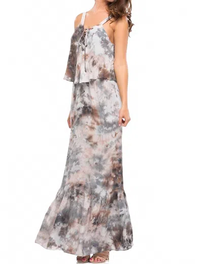 Young Fabulous & Broke Women's Copal Maxi Dress In Gemstone Tie Dye In Gray