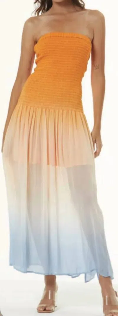 Young Fabulous & Broke Brenen Midi Dress In Kumquat Ombre In Multi