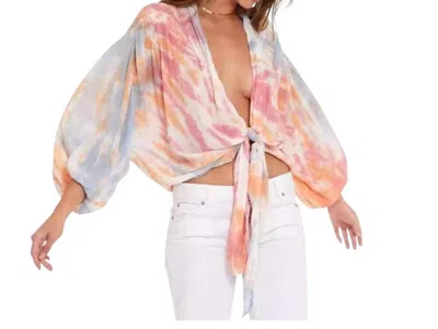Young Fabulous & Broke Carmen Tie Dye Blouse In Multi