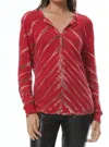Young Fabulous & Broke Cordon Top In Red Velvet Savannah Wash In Red