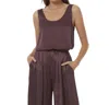 Young Fabulous & Broke Dana Heavy Satin Scoop Tank Top In Raisin In Red