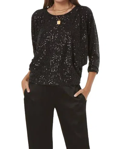 Young Fabulous & Broke Glimmer Sequin Top In Black