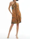 YOUNG FABULOUS & BROKE GRADY DRESS IN OCEAN TIGERS EYE