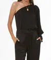 Young Fabulous & Broke Reeves One Shoulder Top In Black In Black