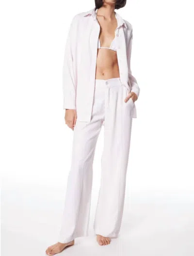 Young Fabulous & Broke Slouchy Trouser In Violet Mineral Wash In White