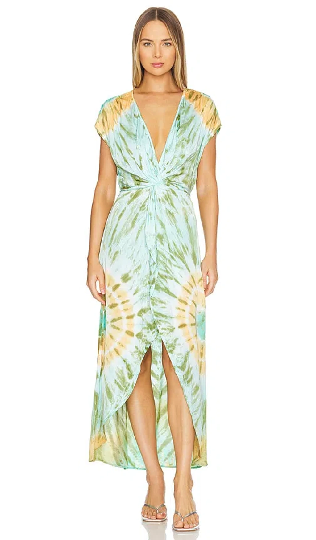 young fabulous and broke green dress Women's Bubble Tube Top in Teal Brushed Ombre by YFB main image 1