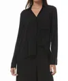 Young Fabulous & Broke Susan Button Down Shirt Top In Black In Black