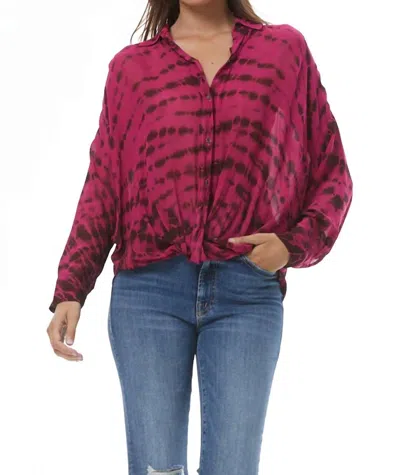 Young Fabulous & Broke Tourist Tie Dye Long-sleeve Tee Top In Winterberry In Multi