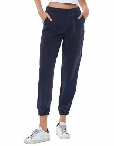 Young Fabulous & Broke Trooper Linen Jogger In Navy In Blue