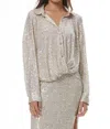 YOUNG FABULOUS & BROKE VALENTINE SEQUIN TOP IN CHAMPAGNE