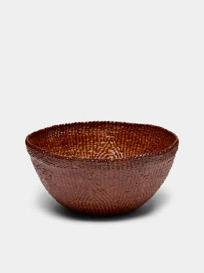 Young Mi Park Handwoven Hanji Large Basket  Abask Luxury Gift In Brown
