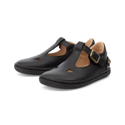 Young Soles Darcey Barefoot Kids T-bar Shoe In Black