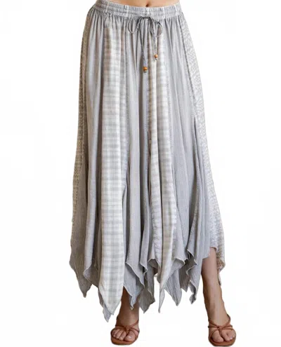 Young Threads Boho Handkerchief Maxi Skirt In Grey In Gray