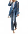 Young Threads Denim Patchwork Jacket In Blue In Blue