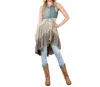 Young Threads Front-open Asymmetrical High Low Top Dress In Latte In Multi