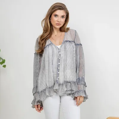 Young Threads Moonmist Blouse In Grey In Gray