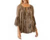 Young Threads Patchwork Peasant Top In Olive In White