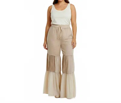 Young Threads Runway-ready Knit & Woven Pants In Latte In Neutral
