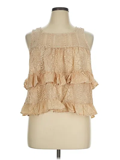 Pre-owned Young Threads Sleeveless Blouse In Tan