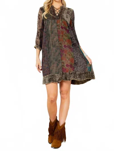 Young Threads Stone-washed Babydoll Dress In Gravel In Multi