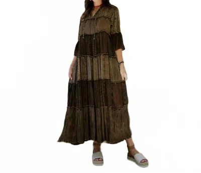 Young Threads Timeless Long Jhabla Dress In Brown