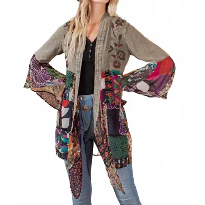 Young Threads Vintage Bohemian Patchwork Jacket In Multi