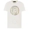 Young Versace Boys Crew Neck Printed Shirt In White/gold Tone
