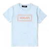 Young Versace Boys Crew Neck Short Sleeves Shirt In Pink