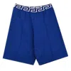 Young Versace Boys Greca Waistband Medusa Shorts In Blue